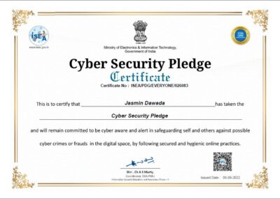 Jasmin Dawada Cybersecurity Pledge Certificate