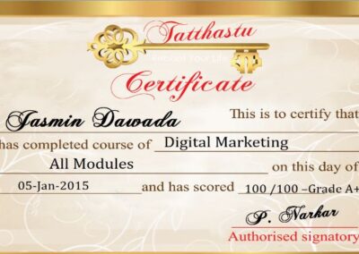 Jasmin Dawada Digital Marketing Certificate