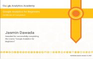 Jasmin Dawada Google Analytics Certificate