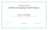 Jasmin Dawada Google Ads Display Certificate
