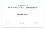 Jasmin Dawada Google Ads Mobile Certificate