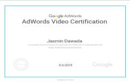 Jasmin Dawada Google Ads Video Certificate